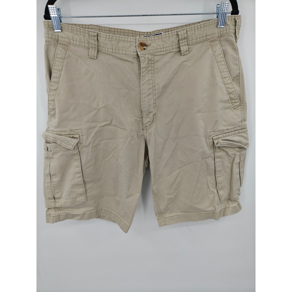 Club Room Mens Khaki Tan Cotton Stretch Cargo Shorts Size 34W Utility Outdoor